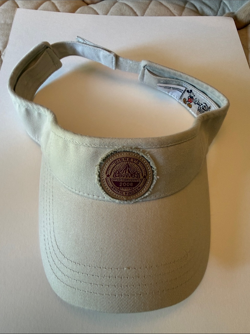 Disney Tan Visor with Brown Leather Patch